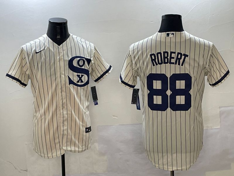 Men Chicago White Sox #88 Robert Cream Stripe Dream Edition Game 2025 Nike MLB Jersey style 1